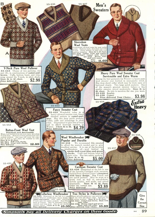 1920s men's sweaters
