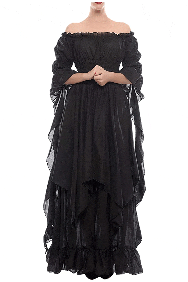 NSPSTT Victorian Dress Renaissance Costume Women Gothic Witch Dress ...