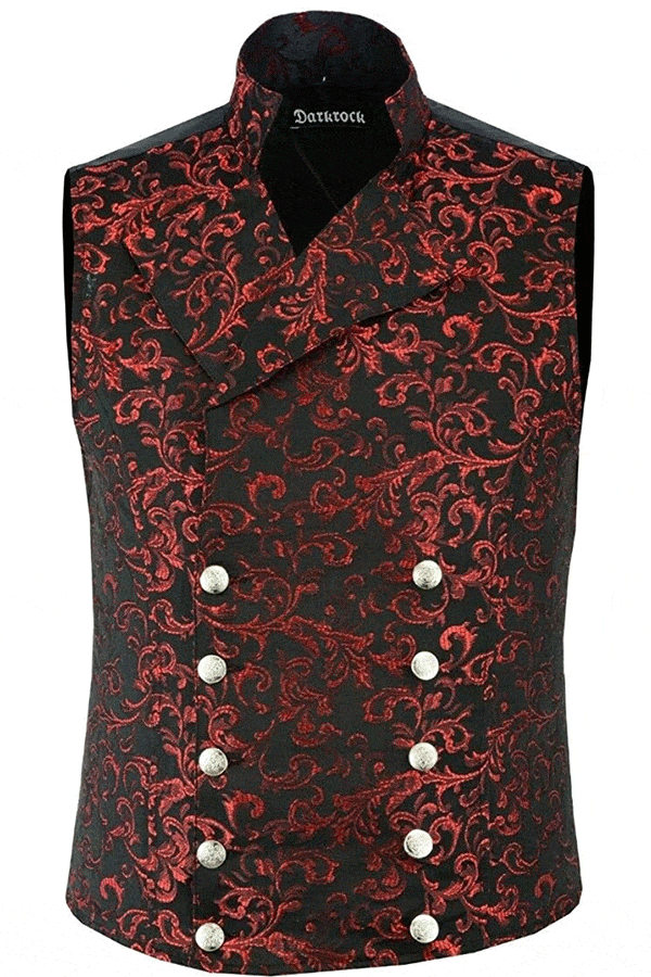 Prime Quality Men's Brocade Double-Breasted Vest Waistcoat Gothic ...